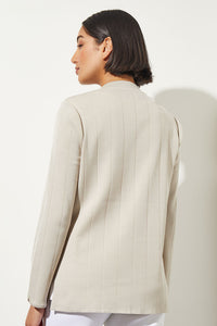 Plus Size Multi Texture Knit Jacket, Limestone, Limestone | Ming Wang