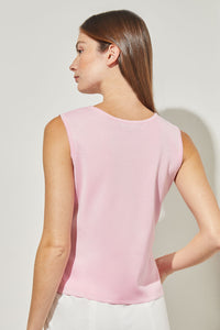 Plus Size Scoop Neck Knit Tank, Perfect Pink, Perfect Pink | Ming Wang