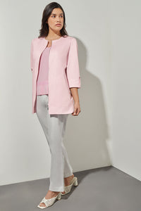 V-Neck Tank - Side-Slit Soft Knit, Perfect Pink, Perfect Pink | Meison Studio Presents Ming Wang