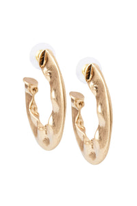 Hammered Gold Hoop Pierced Earrings, Gold | Meison Studio Presents Ming Wang