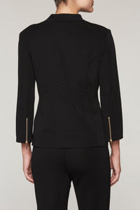 Faux Double Breasted Knit Blazer, Black | Meison Studio Presents Ming Wang