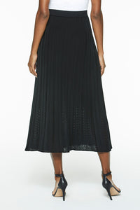 Pleated Pointelle Knit Midi Skirt – Ming Wang