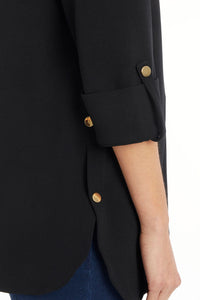 Snap Detail Zip-Up Deco Crepe Jacket – Ming Wang