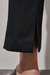 Plus Size Deco Crepe Ankle Pant, Black | Meison Studio Presents Ming Wang