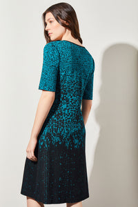 Ombre Soft Knit Sheath Dress, Atlantic Blue/Black | Meison Studio Presents Ming Wang