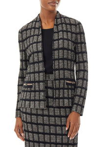 Check Tweed Tailored Knit Blazer – Ming Wang
