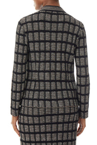 Check Tweed Tailored Knit Blazer – Ming Wang