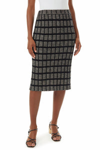 Check Tweed Knit Pencil Skirt – Ming Wang