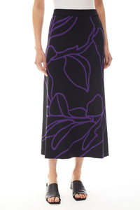 Abstract Floral Soft Knit A-Line Skirt – Ming Wang