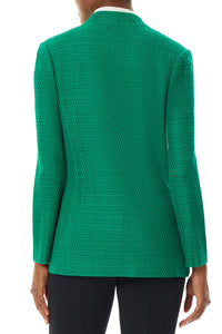 Plus Size Textured Stitch Tailored Knit Jacket, Ivy | Meison Studio Presents Ming Wang