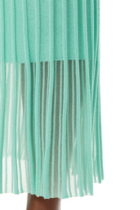Sheer Hem Striped Knit Maxi Skirt, Seaspray, Seaspray | Meison Studio Presents Ming Wang