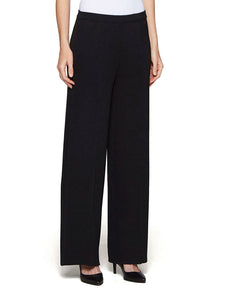 Relaxed Wide Leg Knit Pant, Black | Meison Studio Presents Ming Wang
