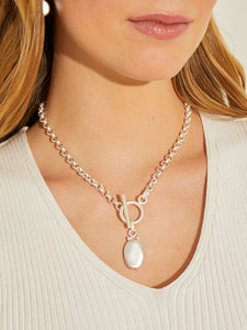Silver Pendant Toggle Chain Necklace, Silver | Meison Studio Presents Misook