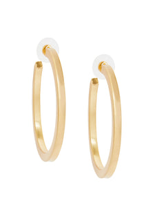 Matte Gold Hoop Pierced Earrings, Gold | Meison Studio Presents Misook