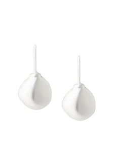 Silver-Tone Pebble Pierced Earrings, Silver | Meison Studio Presents Misook