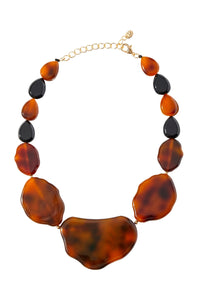 Abstract Tortoise Short Resin Necklace, Brown | Meison Studio Presents Ming Wang