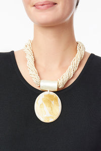 Multi Bead Pendant Necklace, Natural | Meison Studio Presents Ming Wang