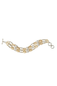 Two Tone Twisted Chain Bracelet, Gold/Silver | Ming Wang