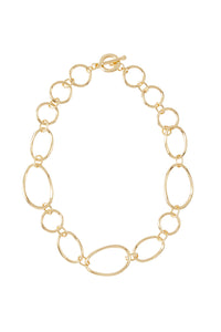 Oblong Circle Link Necklace, Gold | Ming Wang