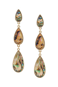 Abalone Shell Drop Earrings, Gold/Multi | Ming Wang