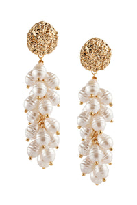 Cluster Pearl Drop Earrings, Gold/Pearl | Ming Wang