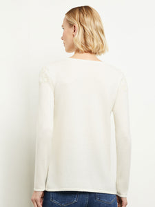 Floral Shimmer Cashmere Tunic, Ivory, Ivory | Misook