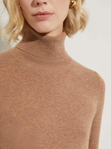 Long Sleeve Cashmere Turtleneck Sweater, Camel, Camel | Meison Studio Presents Misook