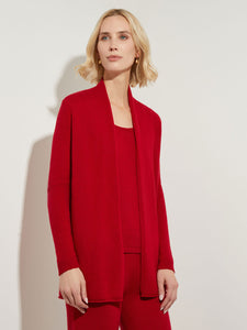 Open Front Cashmere Cardigan, Red, Red | Misook