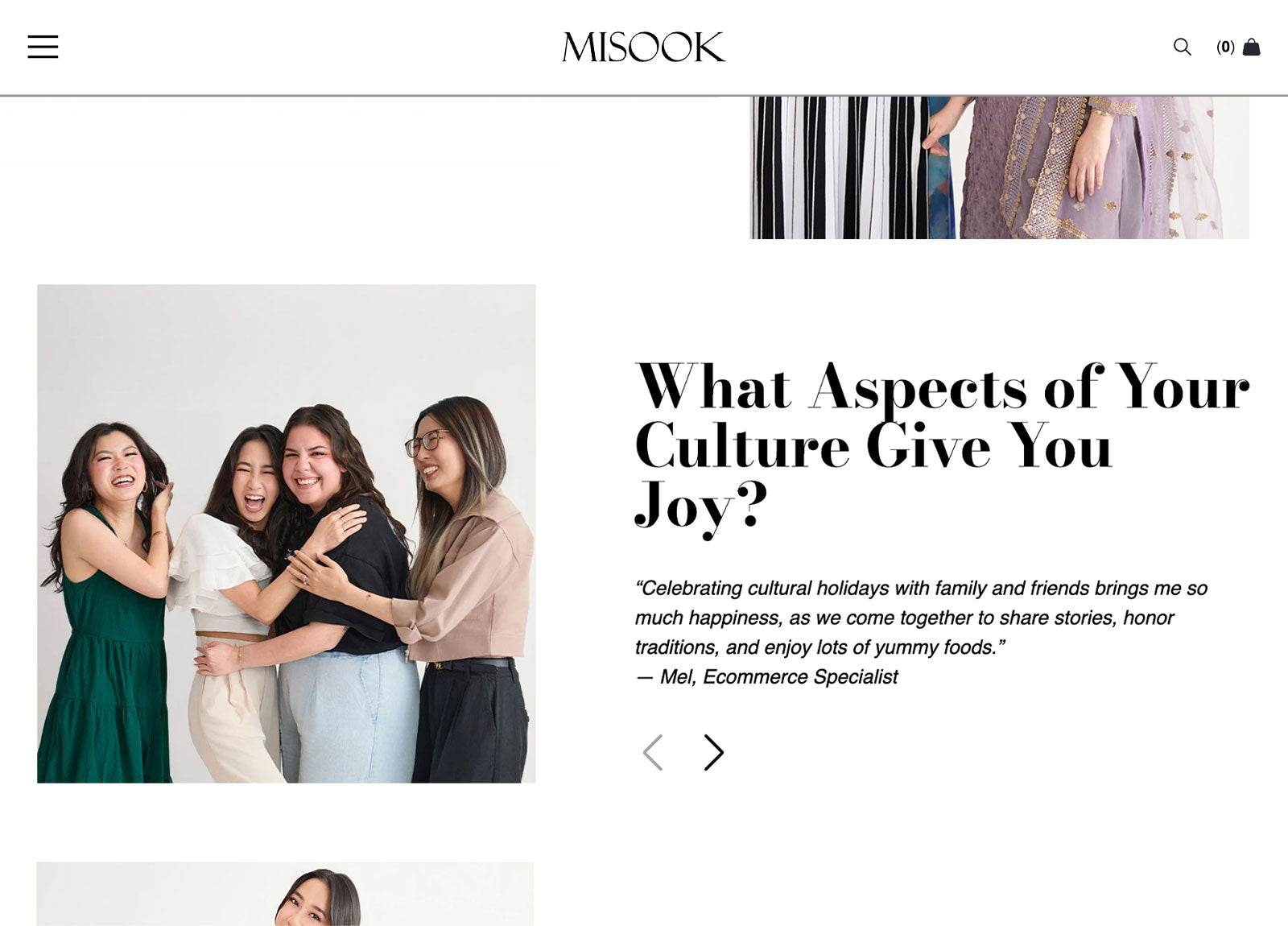 The misook.com homepage — the AAPI Heritage Month editorial